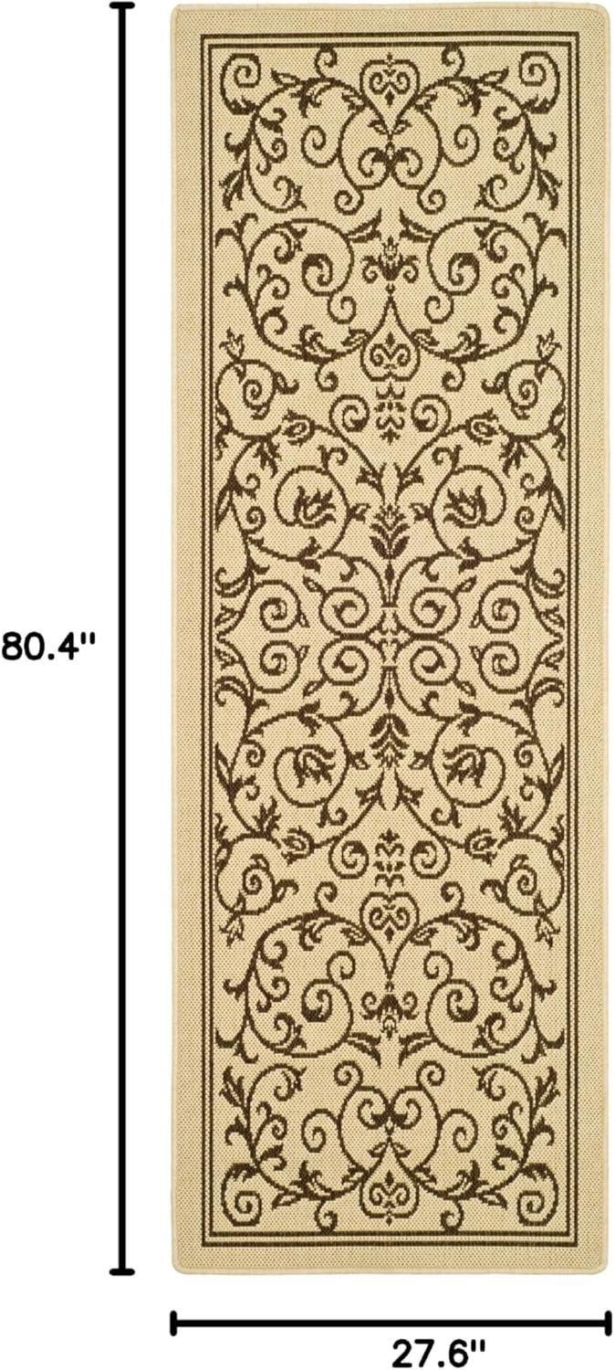 Courtyard CY2098 Power Loomed Indoor and Outdoor Runner Rug - Natural/Brown - 2'3"x6'7" - Safavieh