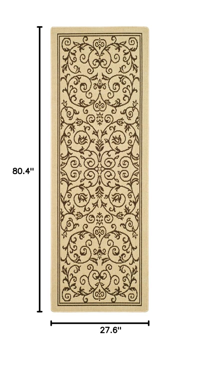 Courtyard CY2098 Power Loomed Indoor and Outdoor Runner Rug - Natural/Brown - 2'3"x6'7" - Safavieh