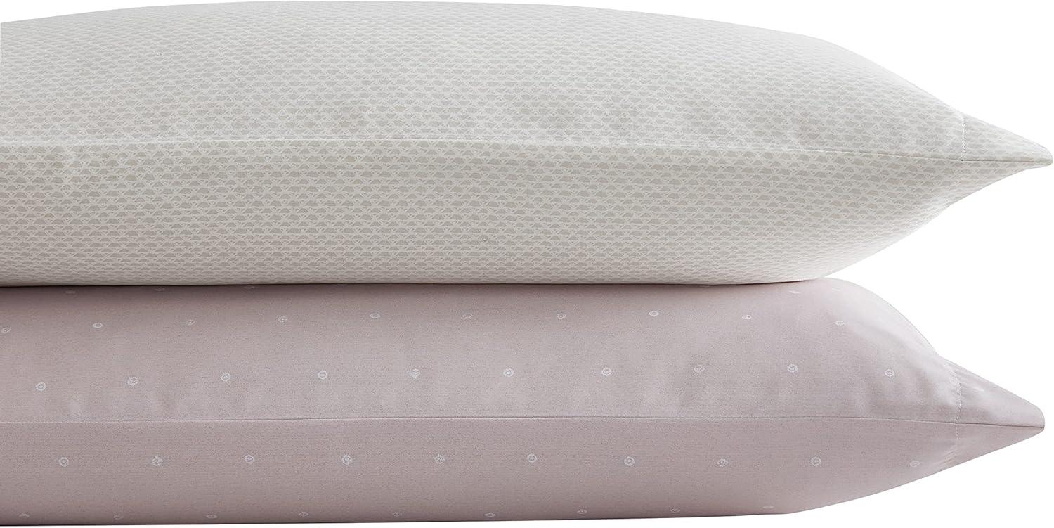 Vera Wang Eyelet T800 CVC Sateen Cotton Pink Sheet Set, Queen