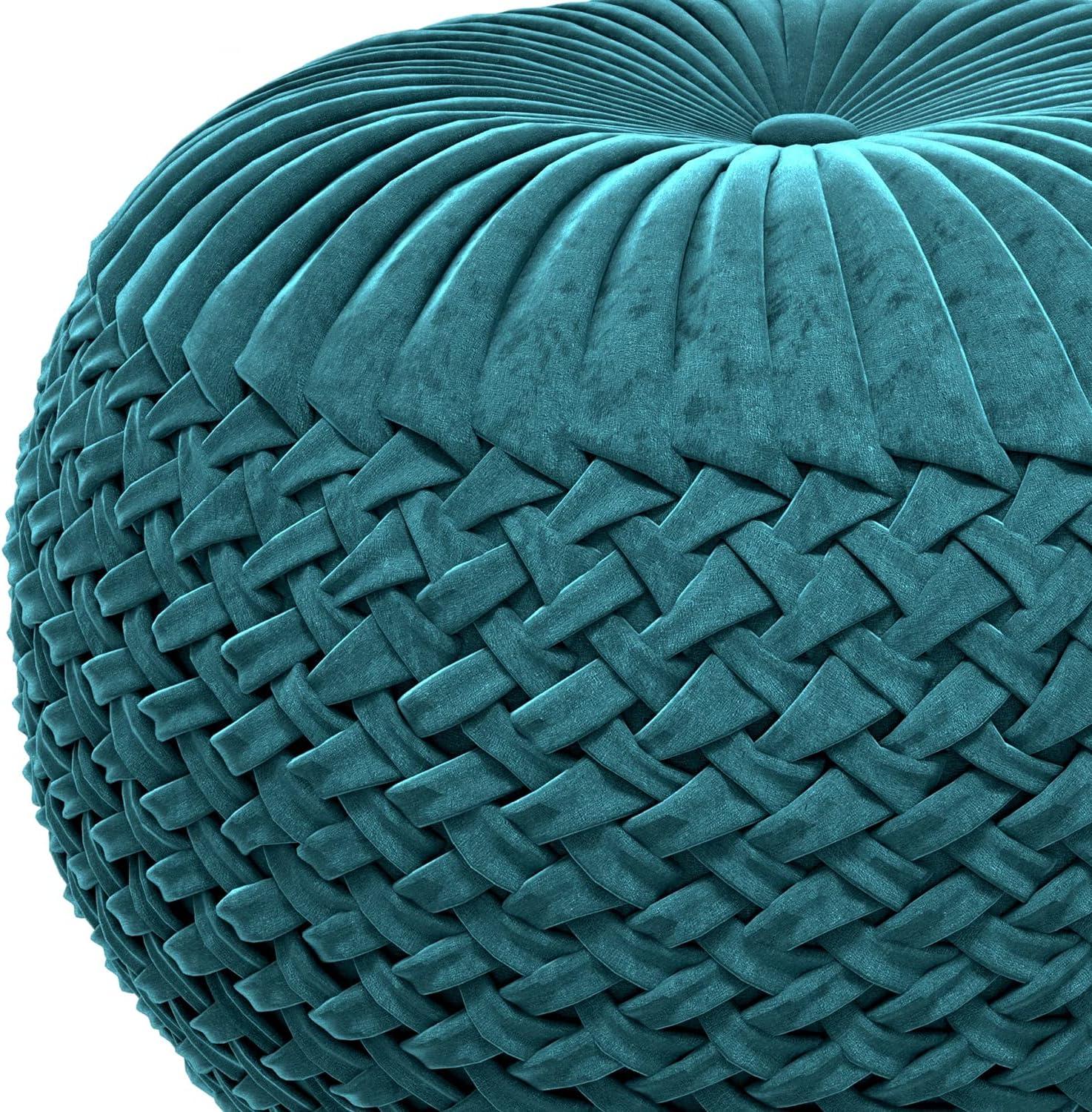 Simpli Home Grafton Velvet Pouf
