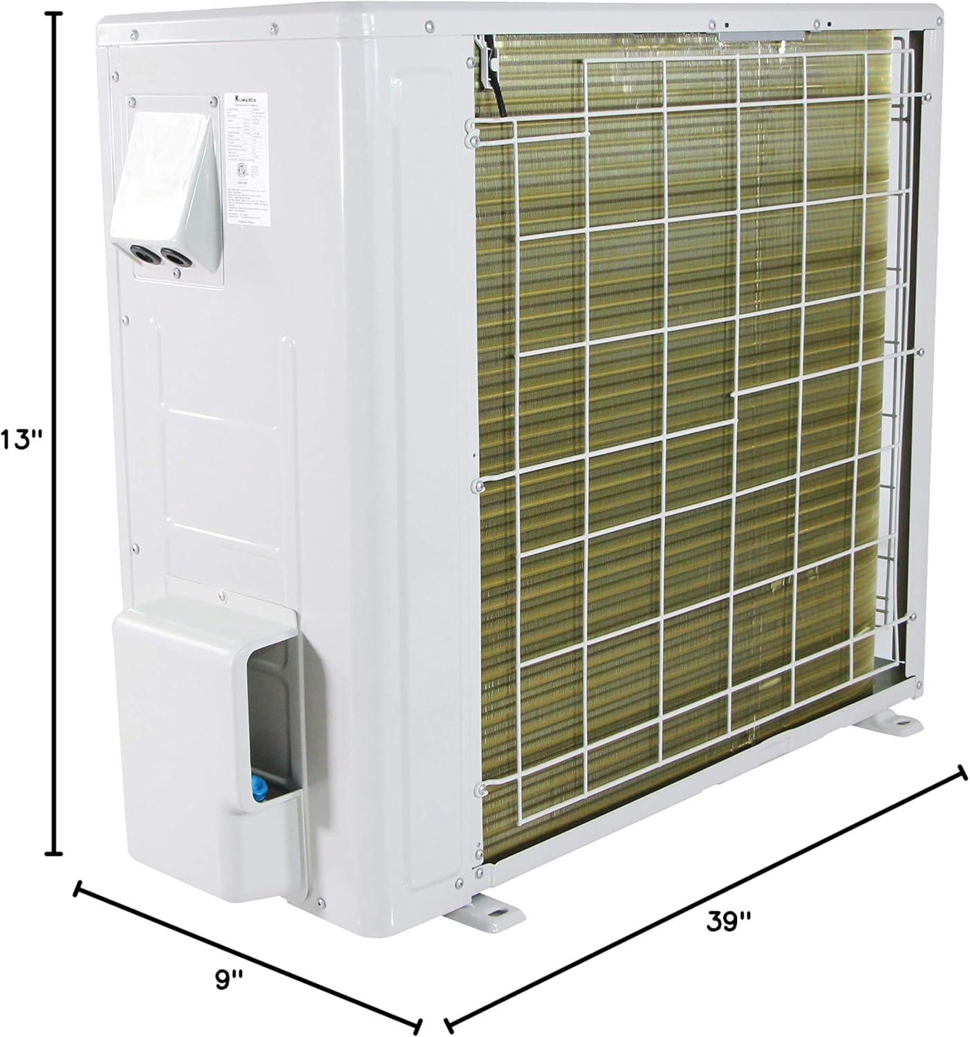 Klimaire DIY 18,000 BTU 19 SEER2 WiFi-Enabled Mini-Split Heat Pump Air Conditioner with 25-Ft Pre-Charged Quick-Connect Installation Kit, Up to 1,000 Sq. Ft.