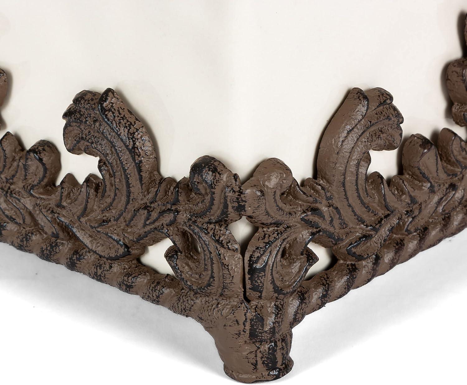 Park Hill Collection Park Hill Collection Acanthus Stoneware Flatware Caddy, Set Of 4 With Base (Set of 4)