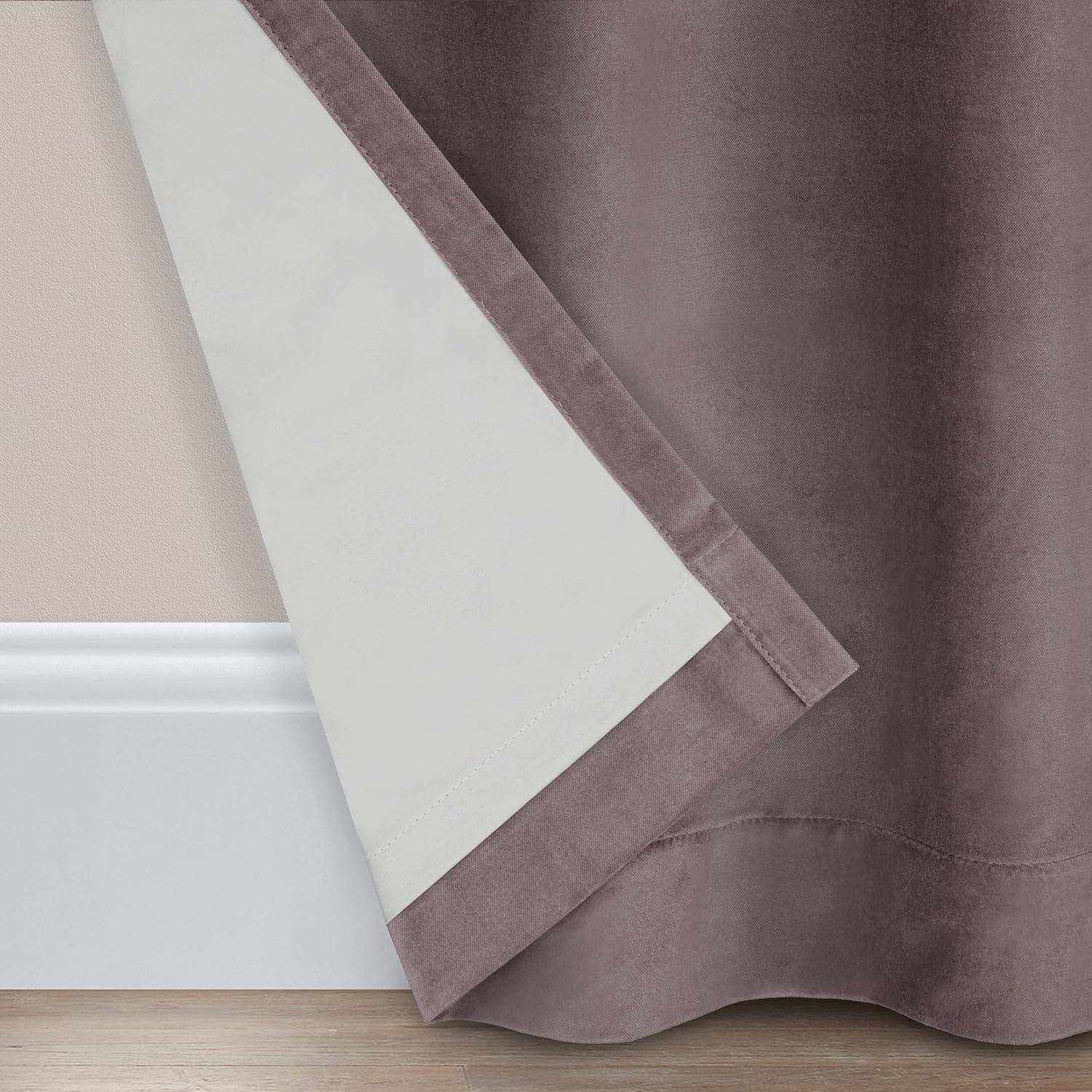 Eclipse Eclipse Luxury Cotton Velvet 100% Blackout Rod Pocket Back Tab Curtain Panel