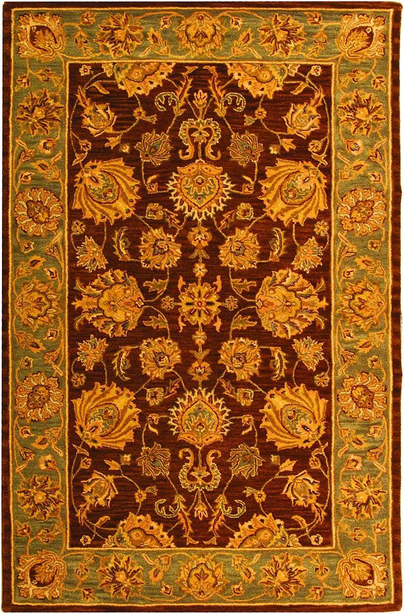 SAFAVIEH Heritage Collection 6' x 9' Blue / Beige HG343B Handmade Traditional Oriental Premium Wool Area Rug