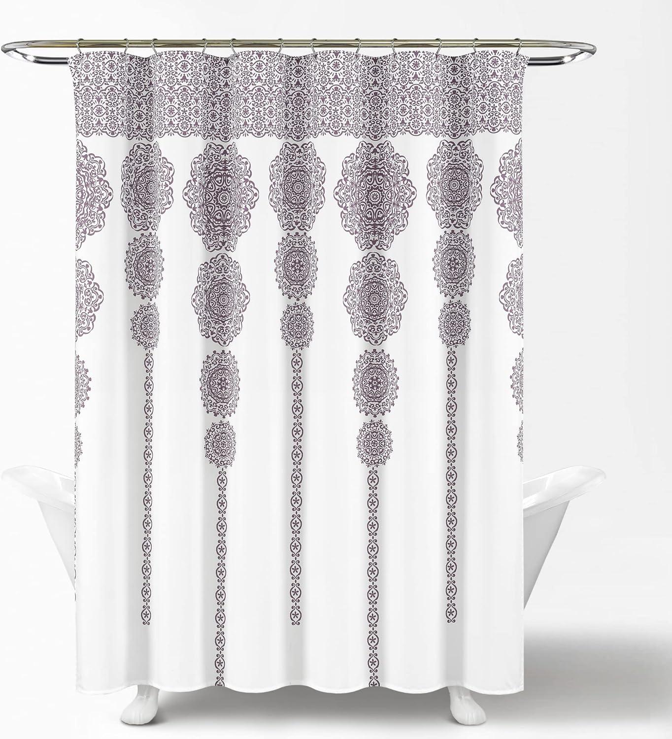 Lush Decor Stripe Medallion Shower Curtain