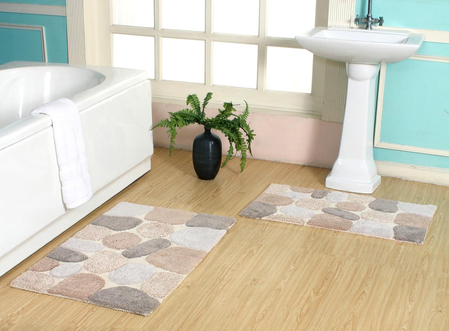 2pc 32"x20" Pebbles Bath Rug Set Gray/Blue - Chesapeake Merchandising