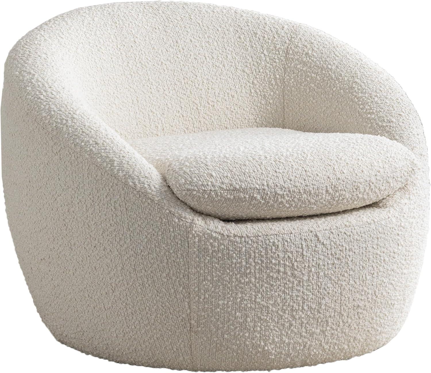 Roundhill Furniture Winnie Modern Barrel Chair, 360° Swivel