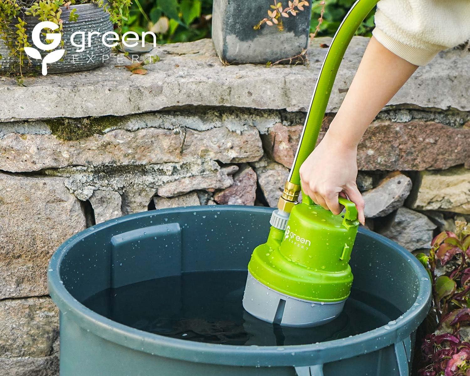 Green and Gray Thermoplastic Submersible Utility Pump with 25-Foot Cord