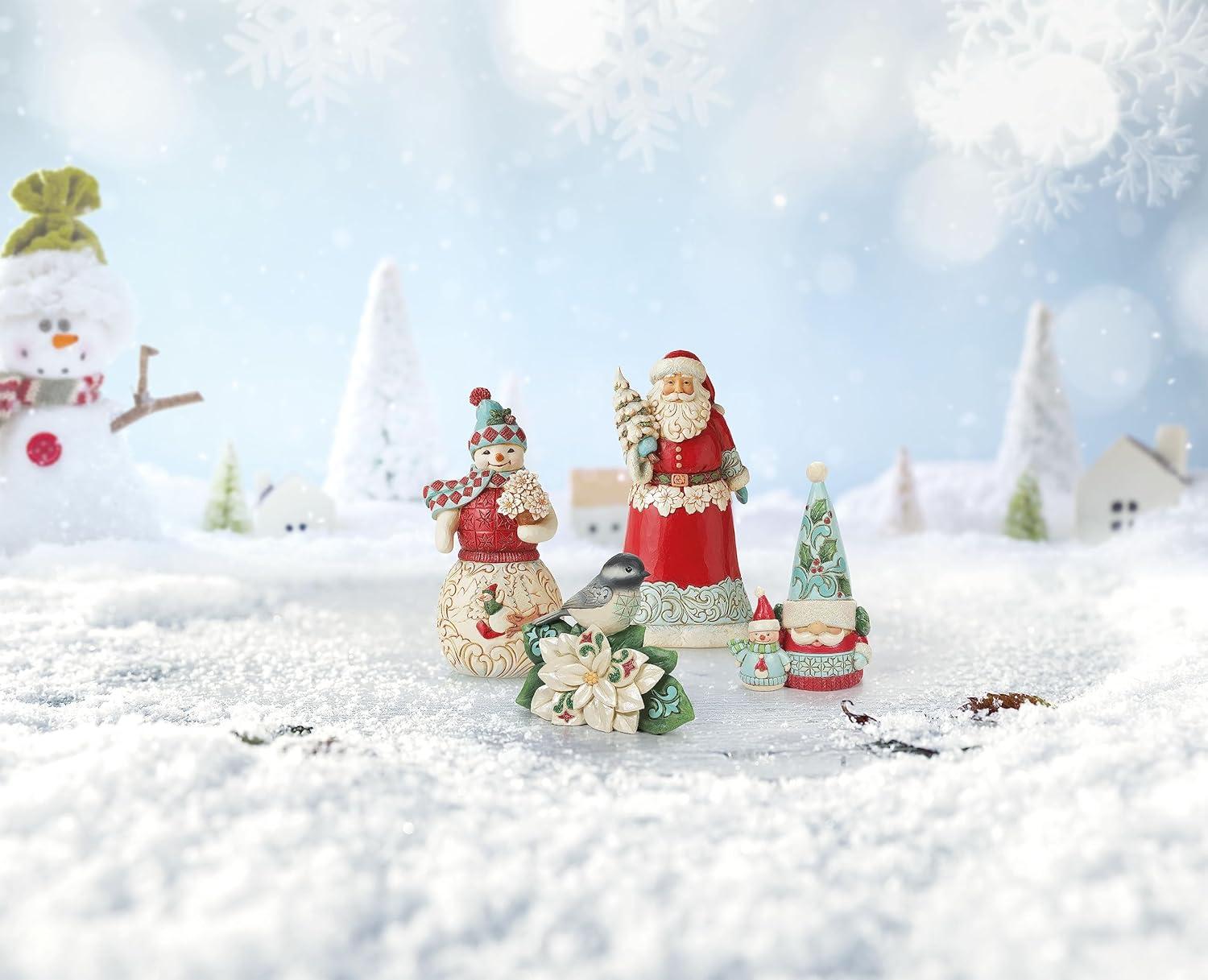 Enesco Jim Shore Heartwood Creek Wonderland Gnome and Snowman Figurine, 5.12 Inch, Multicolor