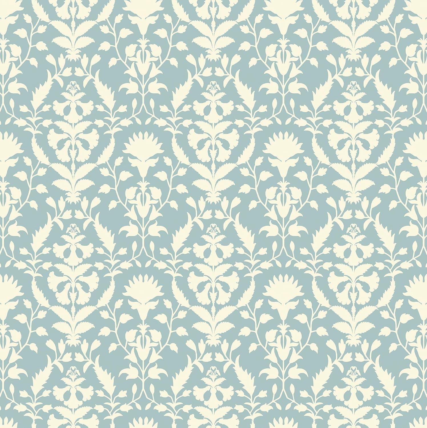 Chambray Blue Floral Self-Adhesive Vinyl Wallpaper Roll