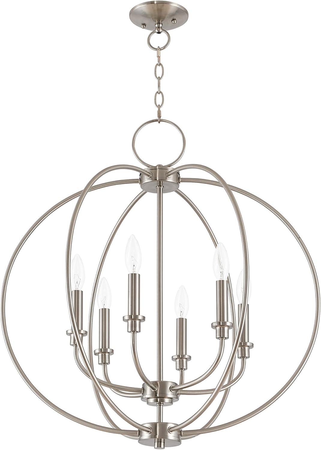 Livex Lighting Milania 6 - Light Chandelier in  Brushed Nickel