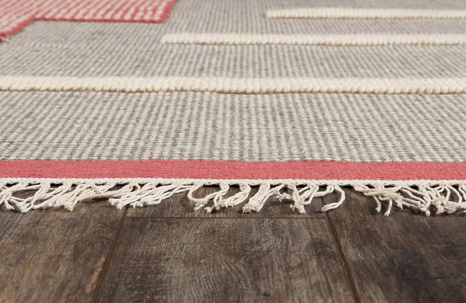 Momeni Flatweave Wool Pink Area Rug