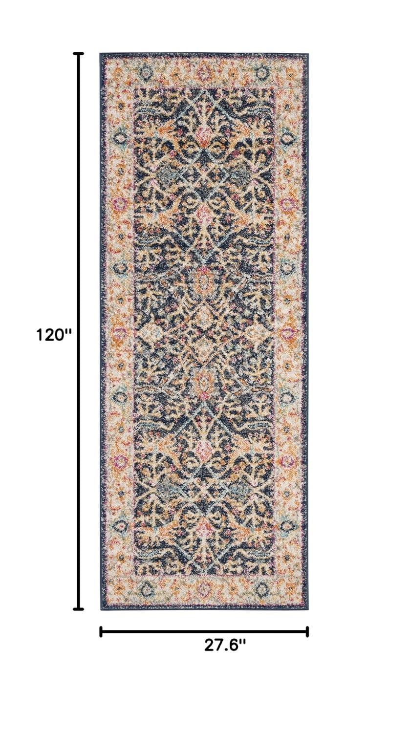Madison MAD612 Power Loomed Indoor Runner Rug - Navy/Creme - 2'3"x10' - Safavieh.