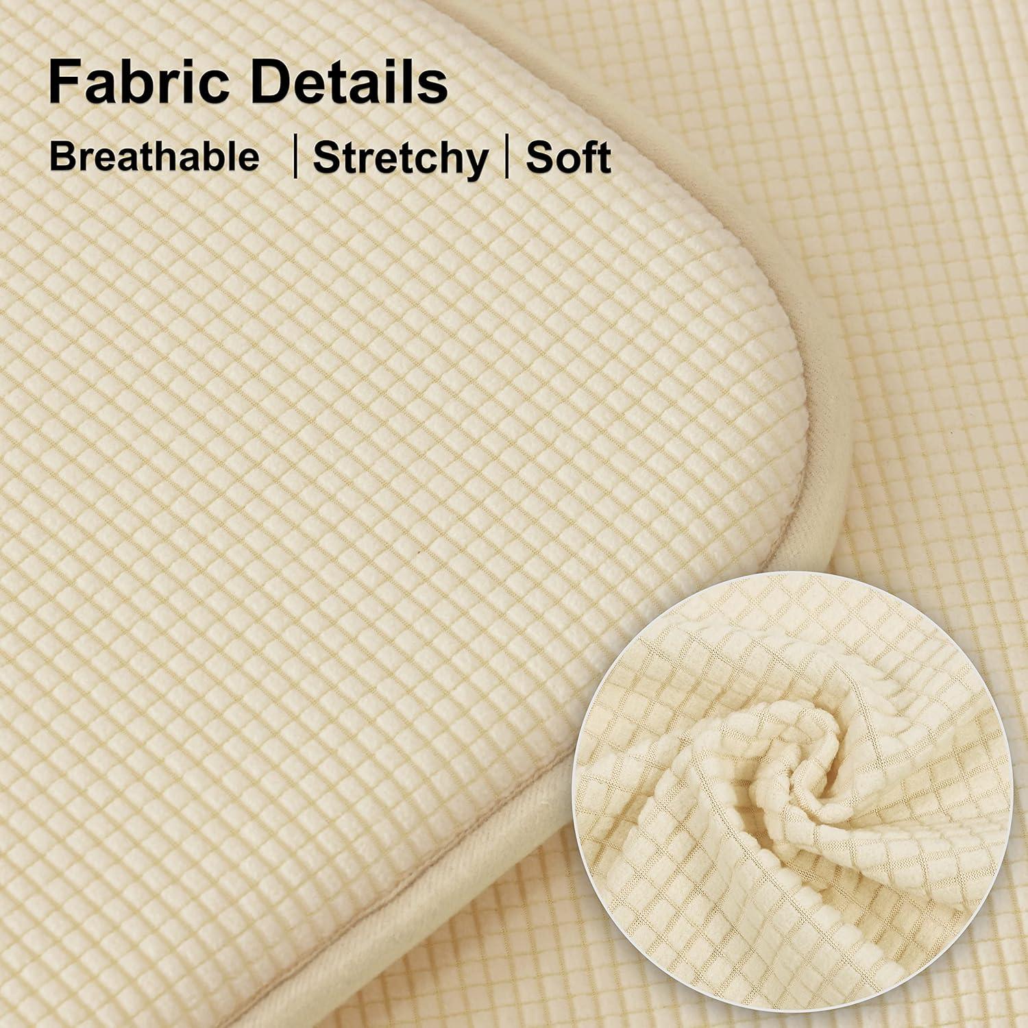 Shinnwa Chair Cushions for Dining Chairs Set of 4 Comfortable Kitchen Chair Pads Slip Resistant Backing Washable Seat Cushions,15" x 16",Beige