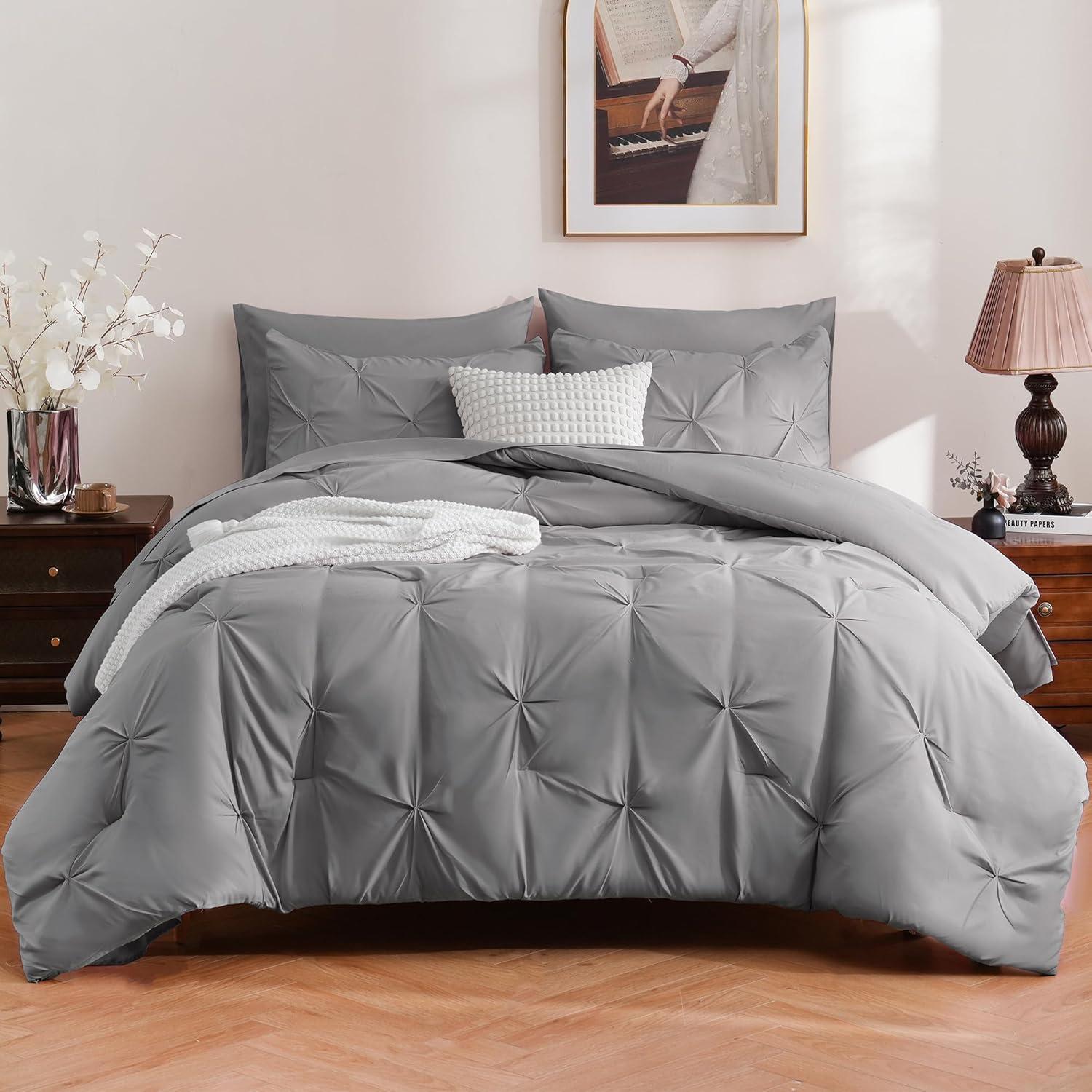Bed-in-A-Bag Pleated Comforter Set with Bed Sheets