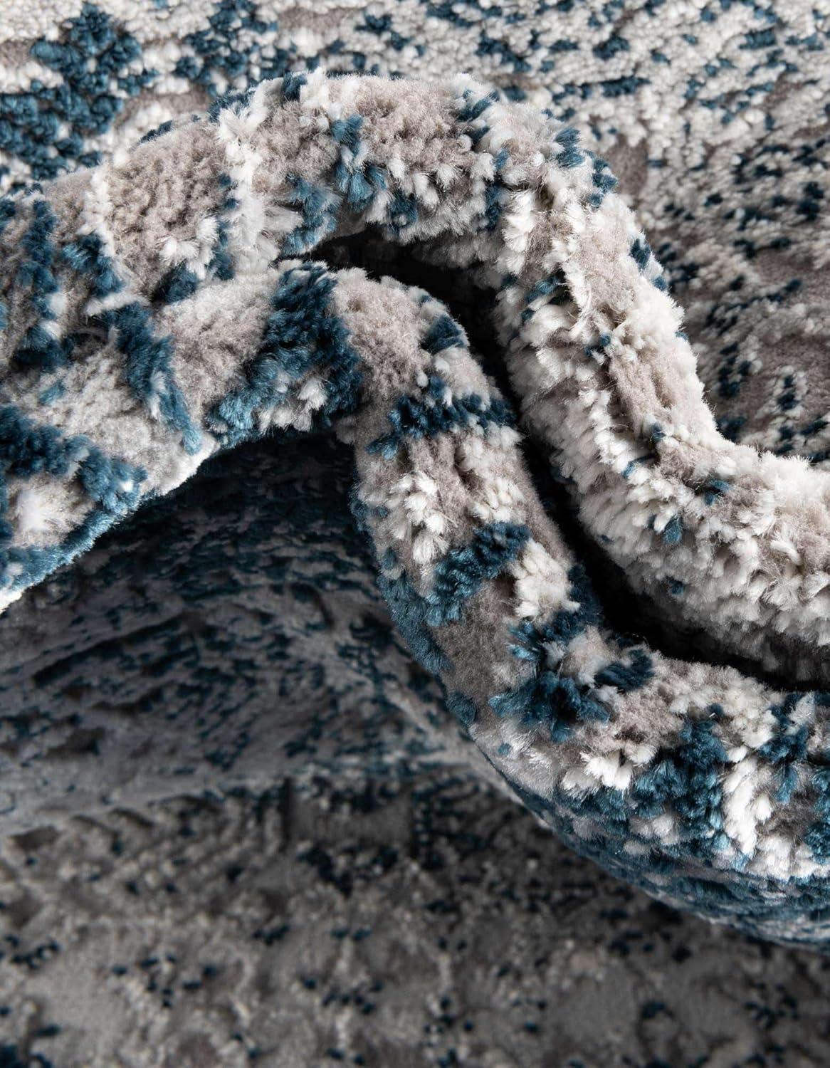 Unique Loom Finsbury Collection Area Rug - Sarah (6'  x 9' Rectangle Blue/Ivory)