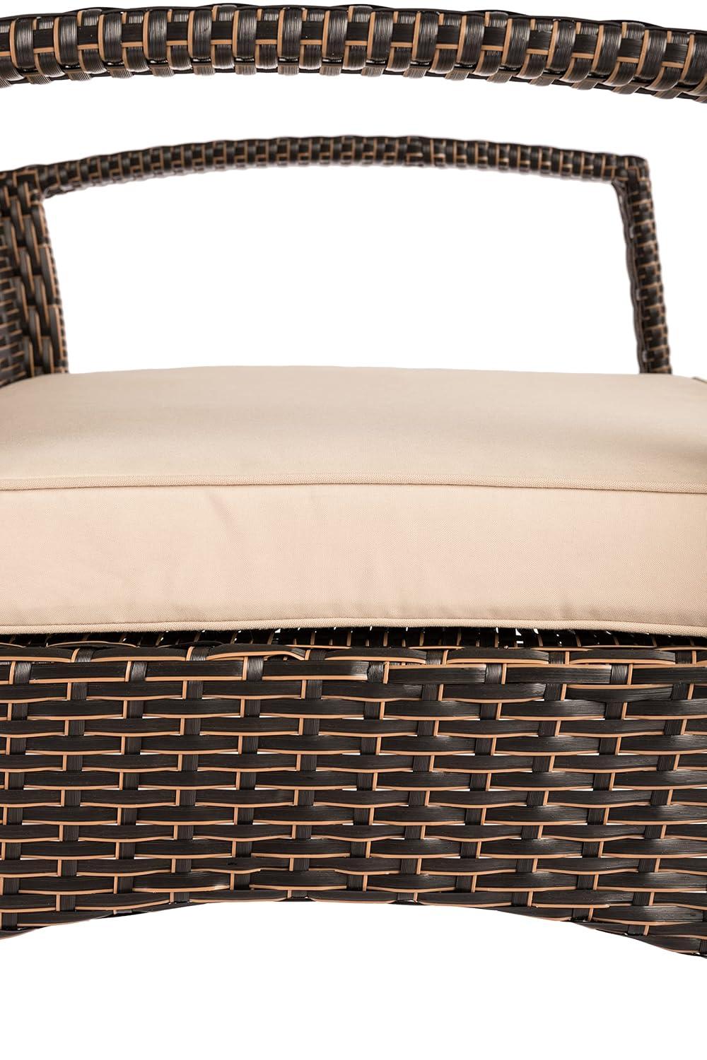 PatioSense Patio Sense Bondi Armchair-Lightweight & Durable - Low Maintenance -Khaki Cushion Included - Mocha