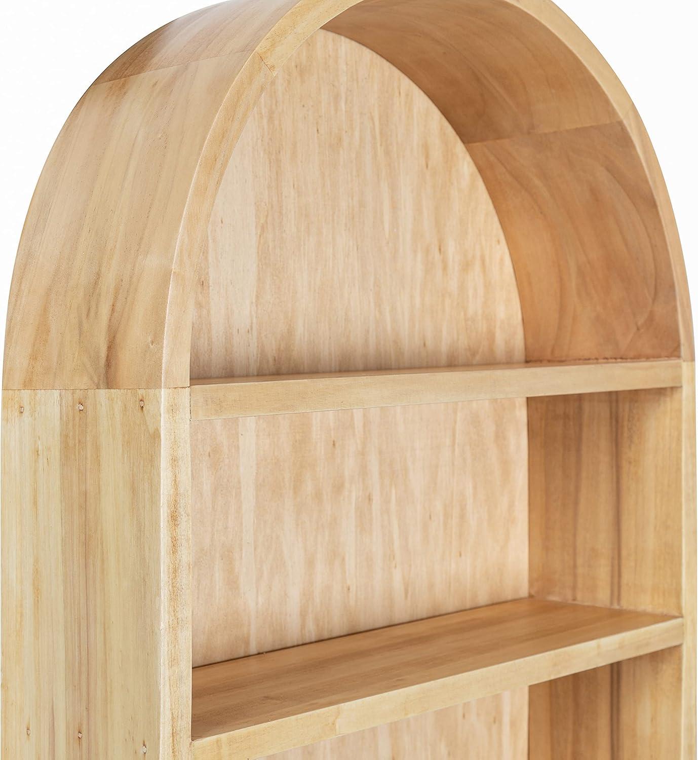 Minx Oval Solid Mango Wood Accent Wall Shelf