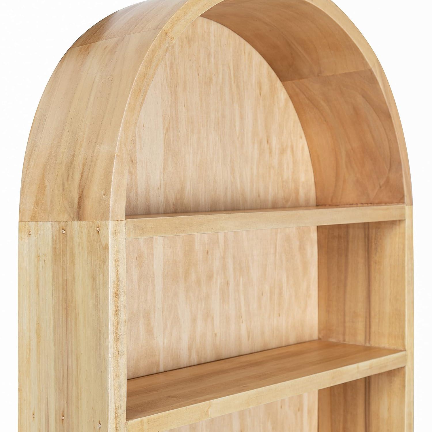 Minx Oval Solid Mango Wood Accent Wall Shelf