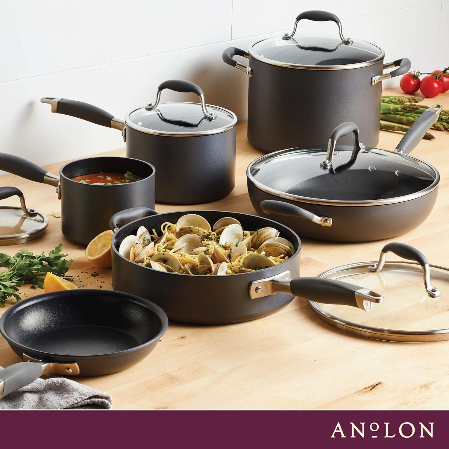 Anolon Anolon Advanced Home Hard Anodized Nonstick Cookware Set, 11 Piece