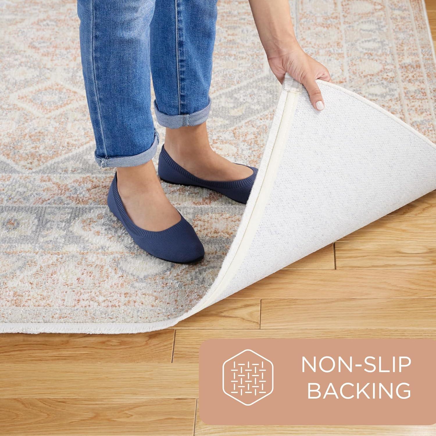 Town & Country Everyday Rein Everwash Non-Slip Backing Washable Area Rug Brown/Grey