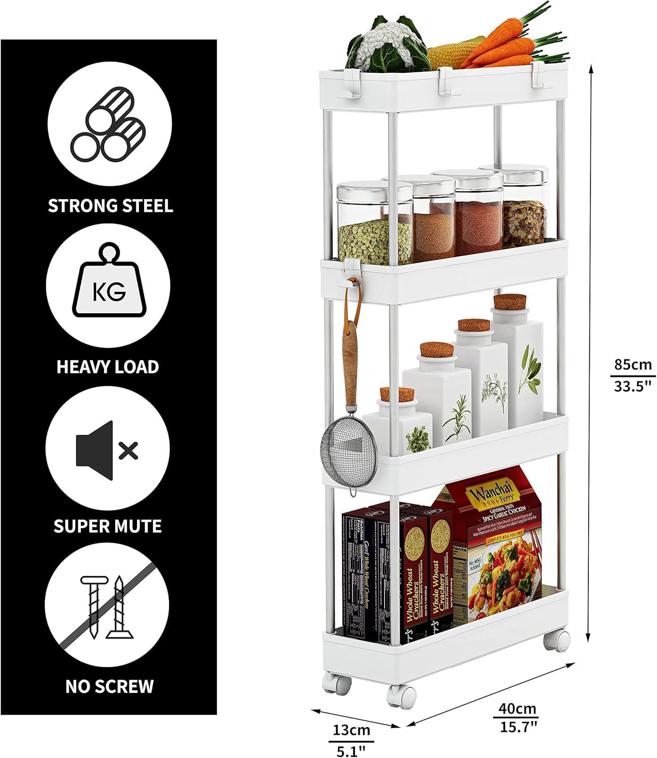 4 Tier Slim Storage Cart