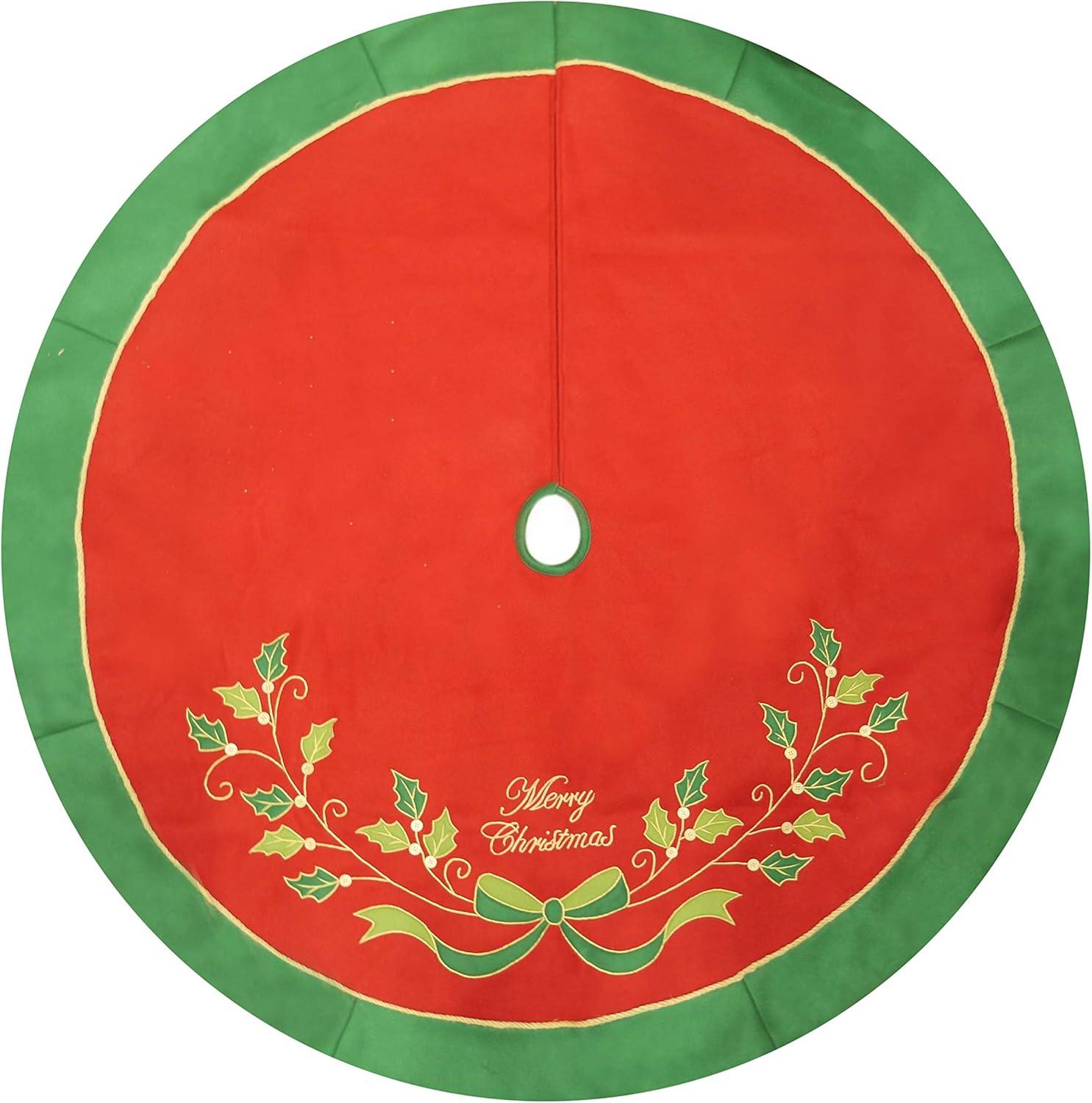 Kurt Adler 48" Red and Green with Holly Tree Skirt