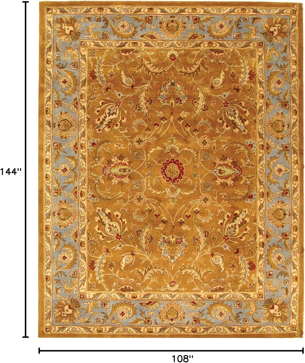 SAFAVIEH Heritage Steward Traditional Wool Area Rug, Brown/Blue, 9' x 12'