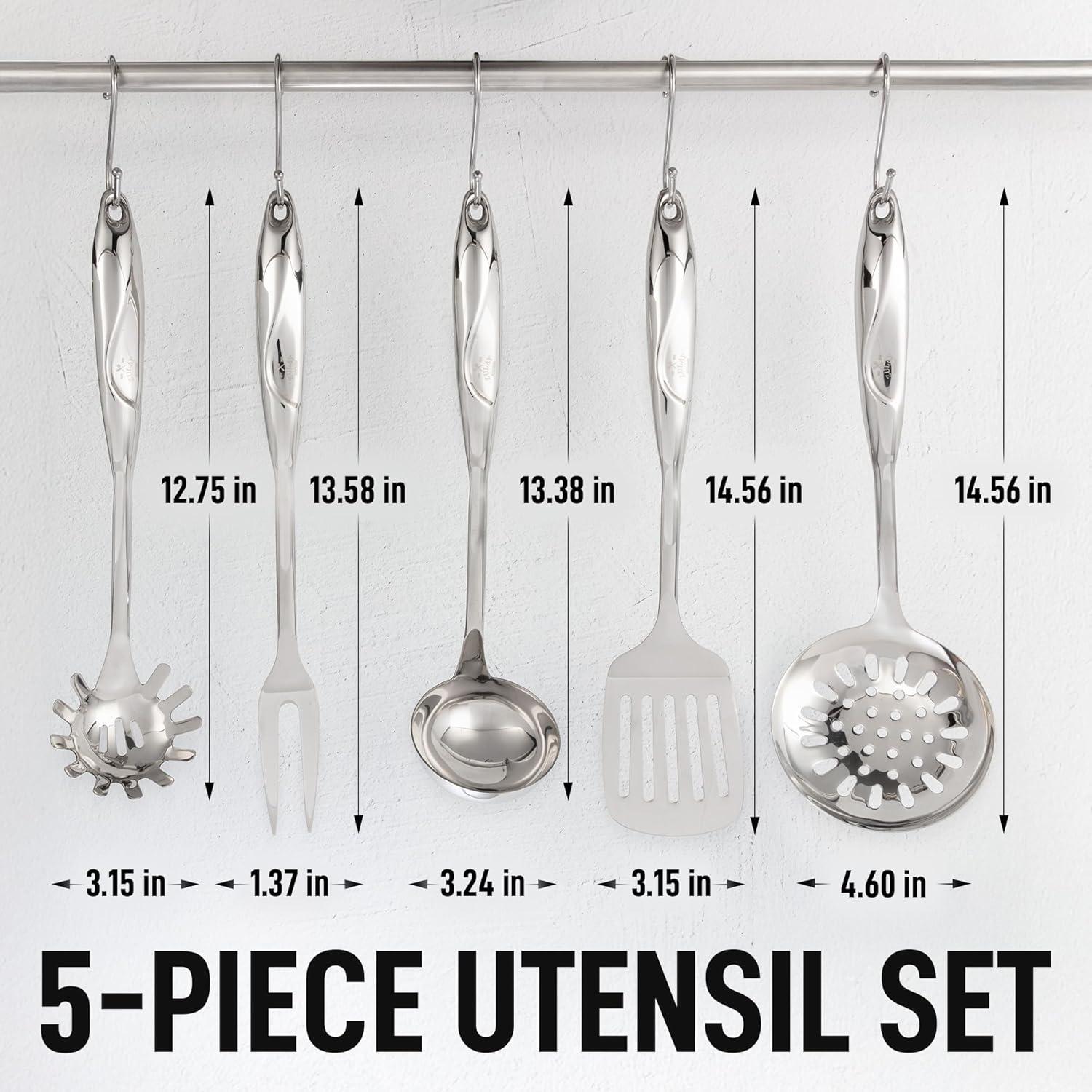 Zulay Kitchen Zulay Kitchen 5 Piece Stainless Steel Cooking Utensil Set