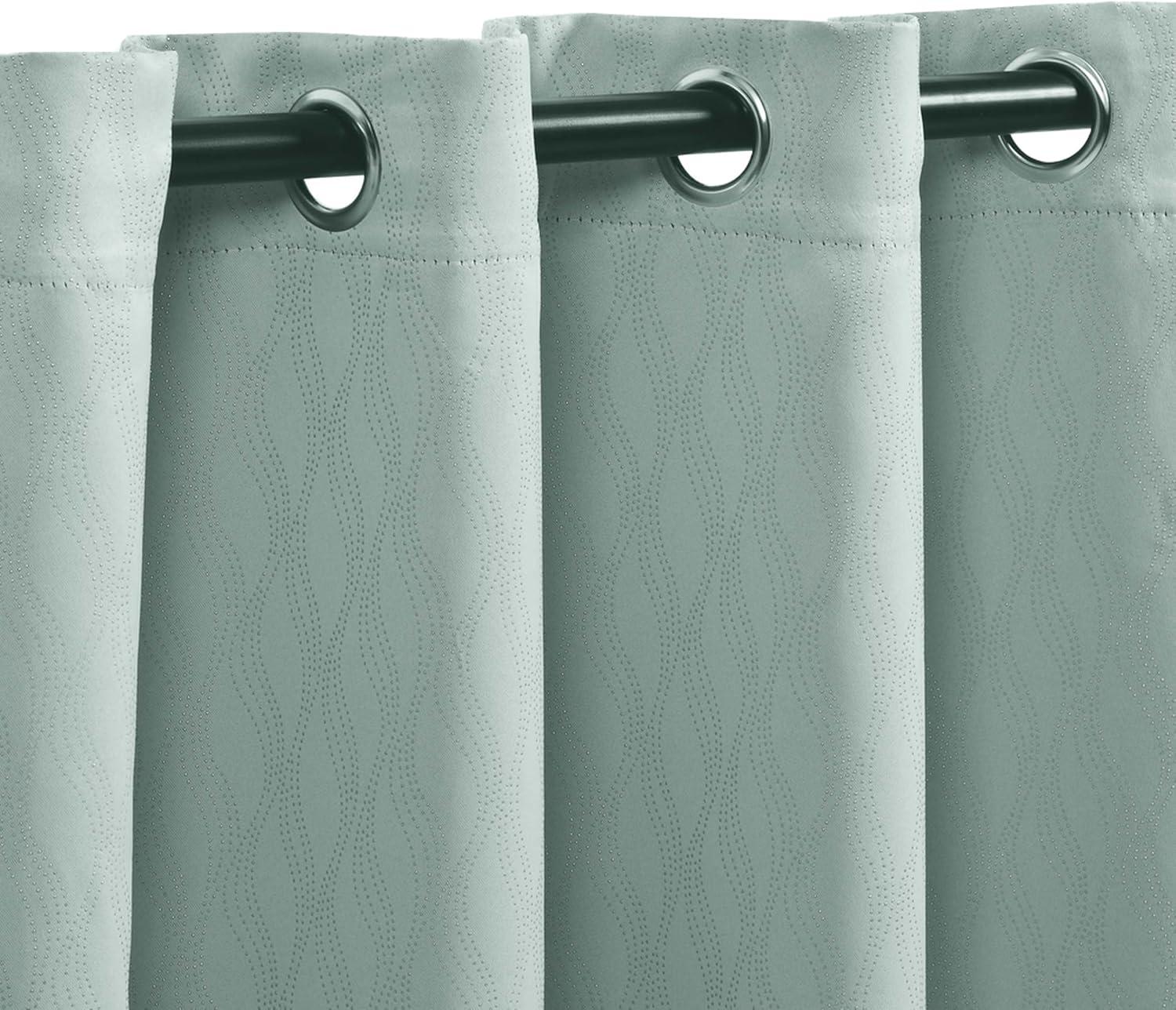 Superior Zuir Blackout Curtain Panel, 6 Grommets, Set of 2, 42" W x 96" L, Sea Foam