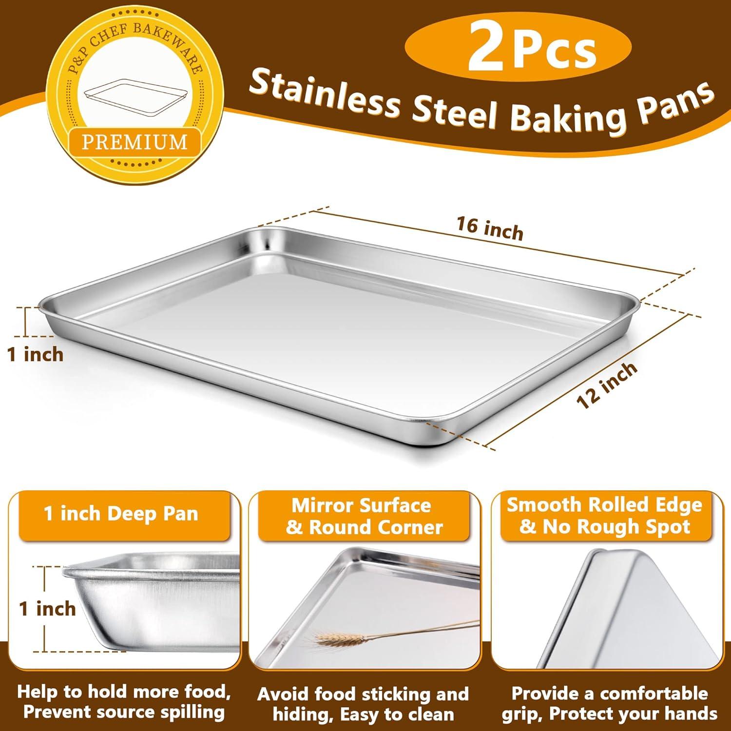 Stainless Steel and Aluminum Baking Sheet Set with Racks