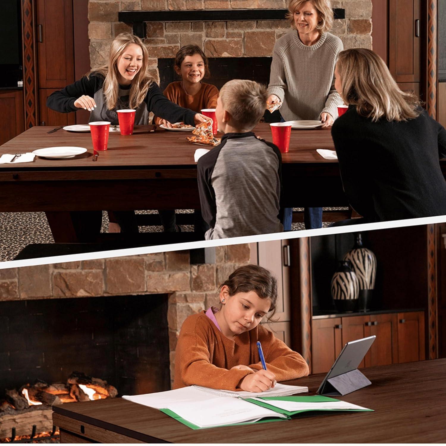 Freetime Fun 7 ft 3 in 1 Multi Game Table, Dining Top Pool and Ping Pong Table Combo with Benches