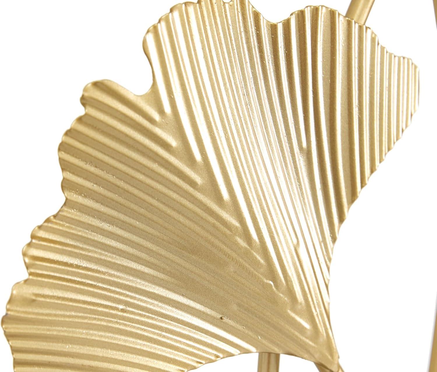 14" x 24" White Metal Leaf Sculpture, by DecMode