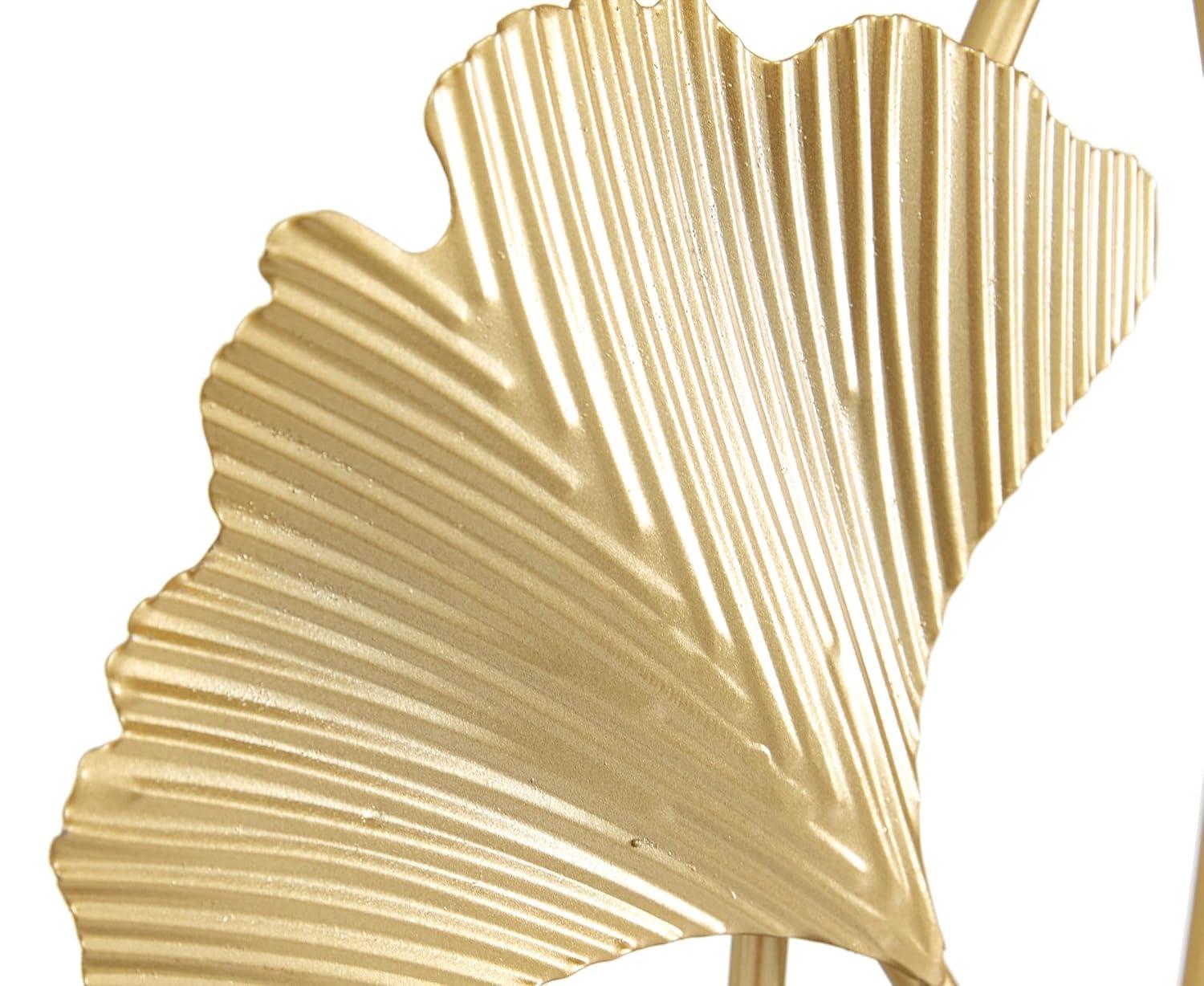 14" x 24" White Metal Leaf Sculpture, by DecMode