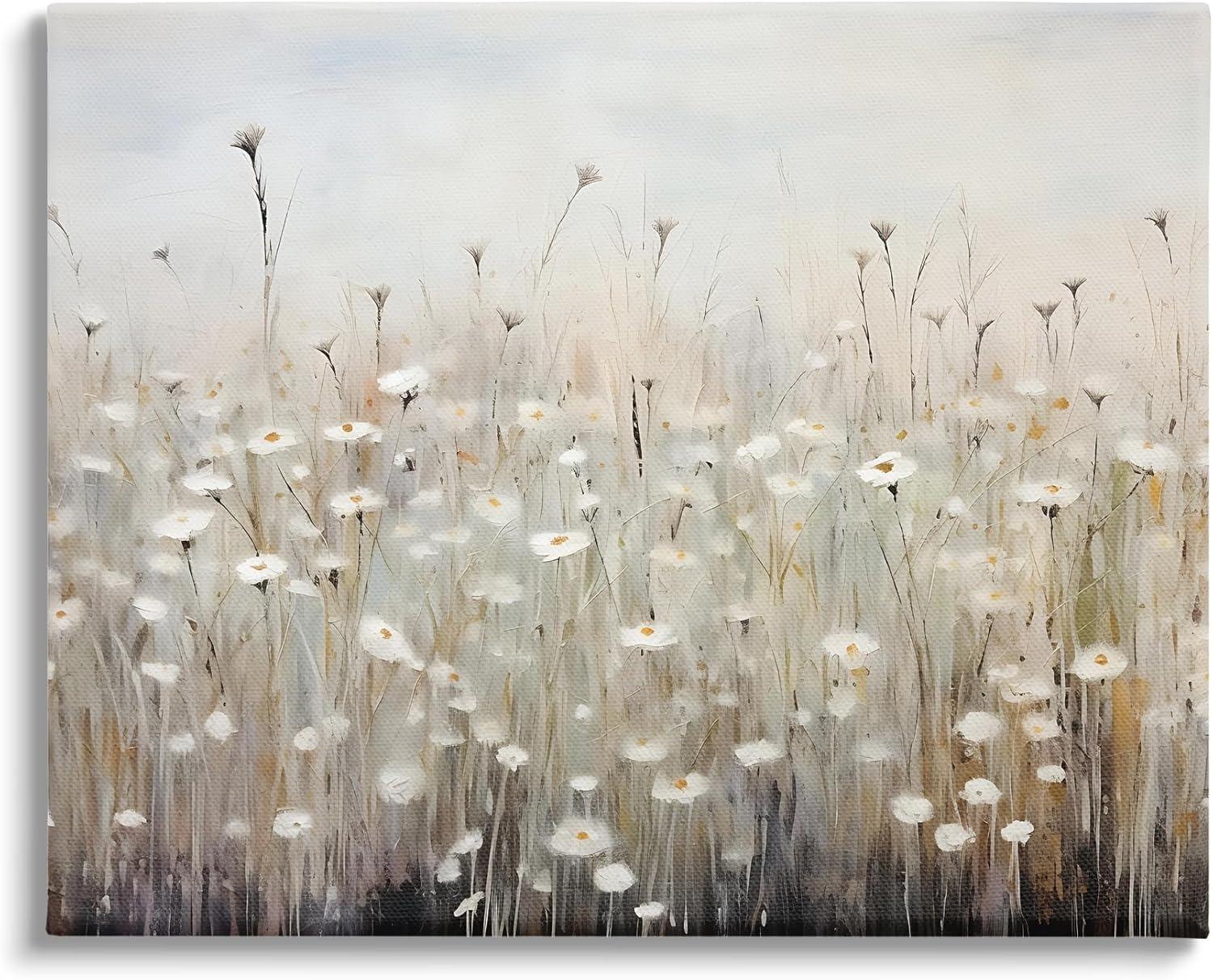 Stupell Industries Abstract Speckled Flowers Landscape Painting Gallery Wrapped Canvas Art Print Wall Art, 20 x 16