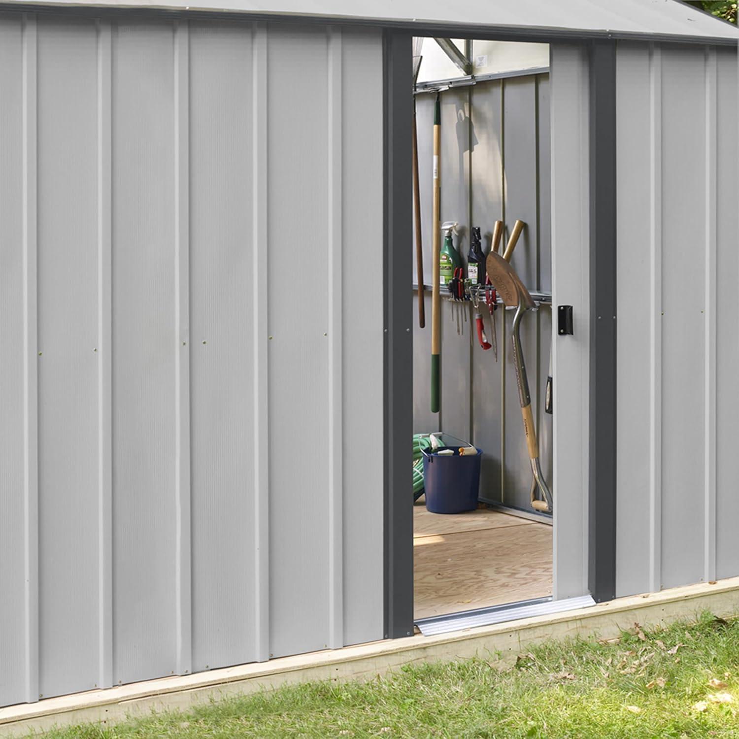 Murryhill 12' x 31' Gray Galvanized Steel Garage Kit with Shelving