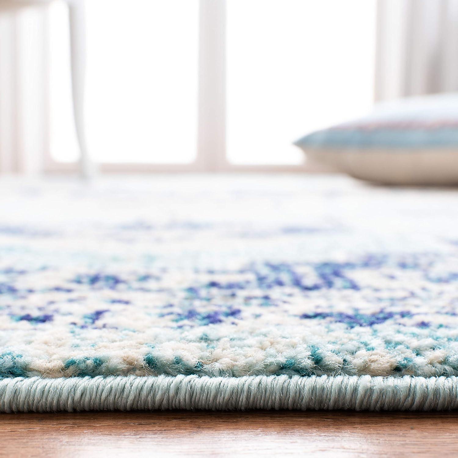 Madison MAD473 Power Loomed Indoor Area Rug - Teal/Navy - 5'3"x7'6" - Safavieh