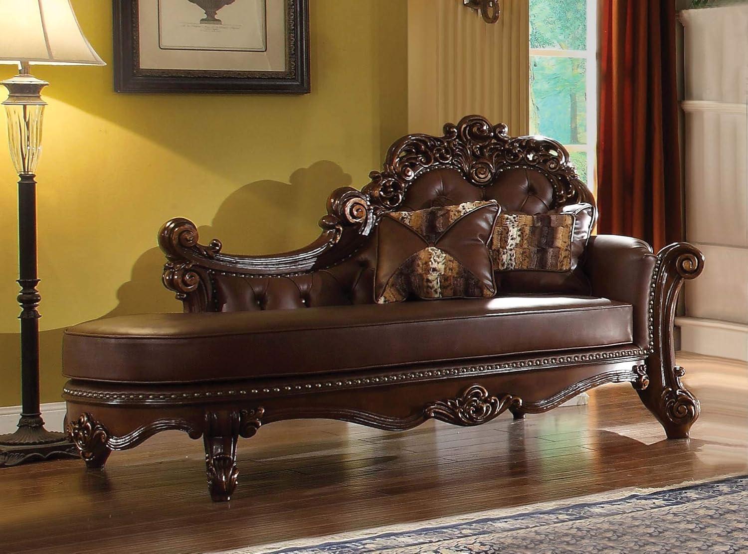 Andrew Home Studio Fonzo Faux Leather Chaise Lounge