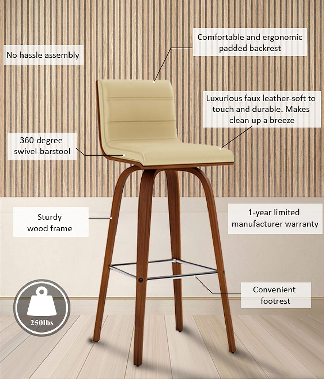 Biance Solid Wood Swivel Bar & Counter Stool
