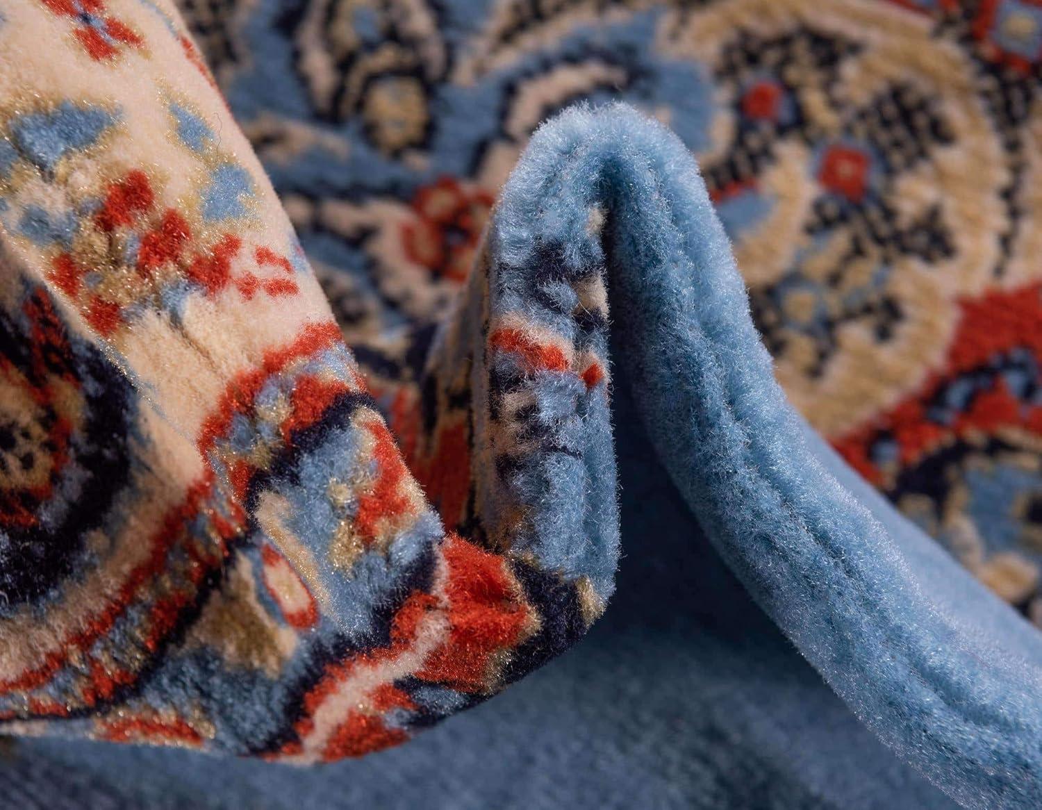 Unique Loom Reza Collection Area Rug - Washington (4' 1" x 6' 1" Rectangle Light Blue/Cream)
