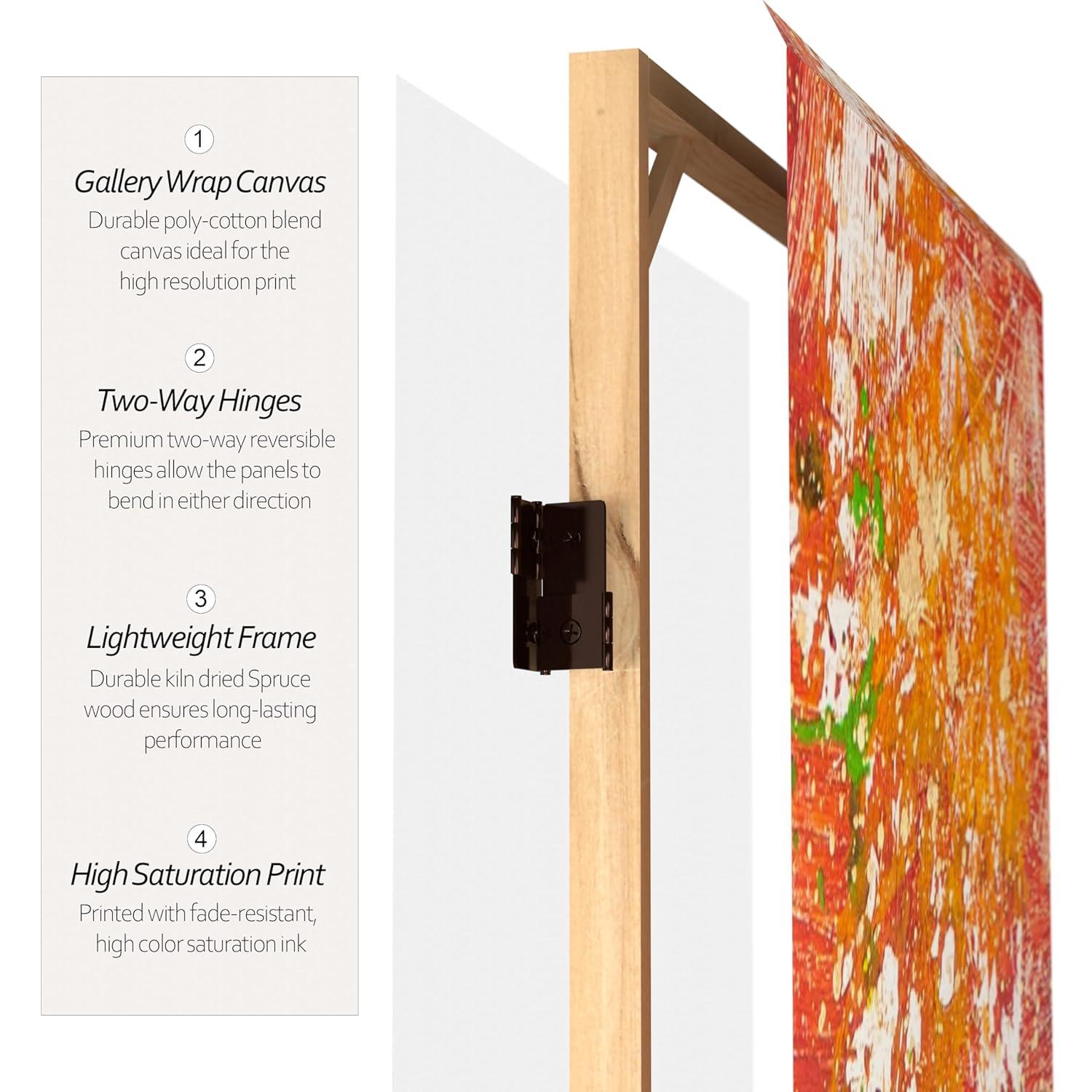 Red Lantern 6 ft. Tall Double Sided Twilight Reverie Canvas Room Divider, Transcendence