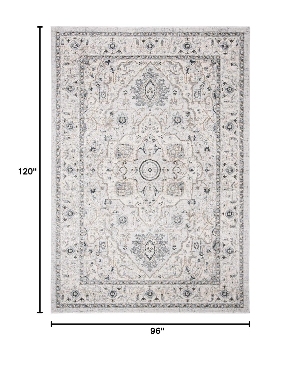 Isabella ISA936 Power Loomed Area Rug - Light Grey/Grey - 8'x10' - Safavieh