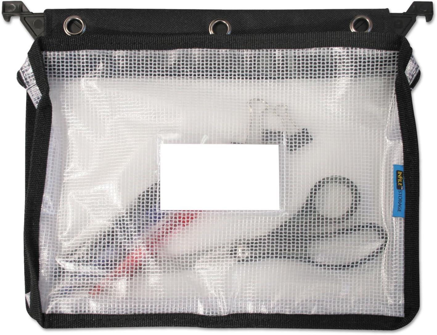 Advantus Expanding Zipper Pouch Clear Mesh Letter Size Zipper Binders, Black