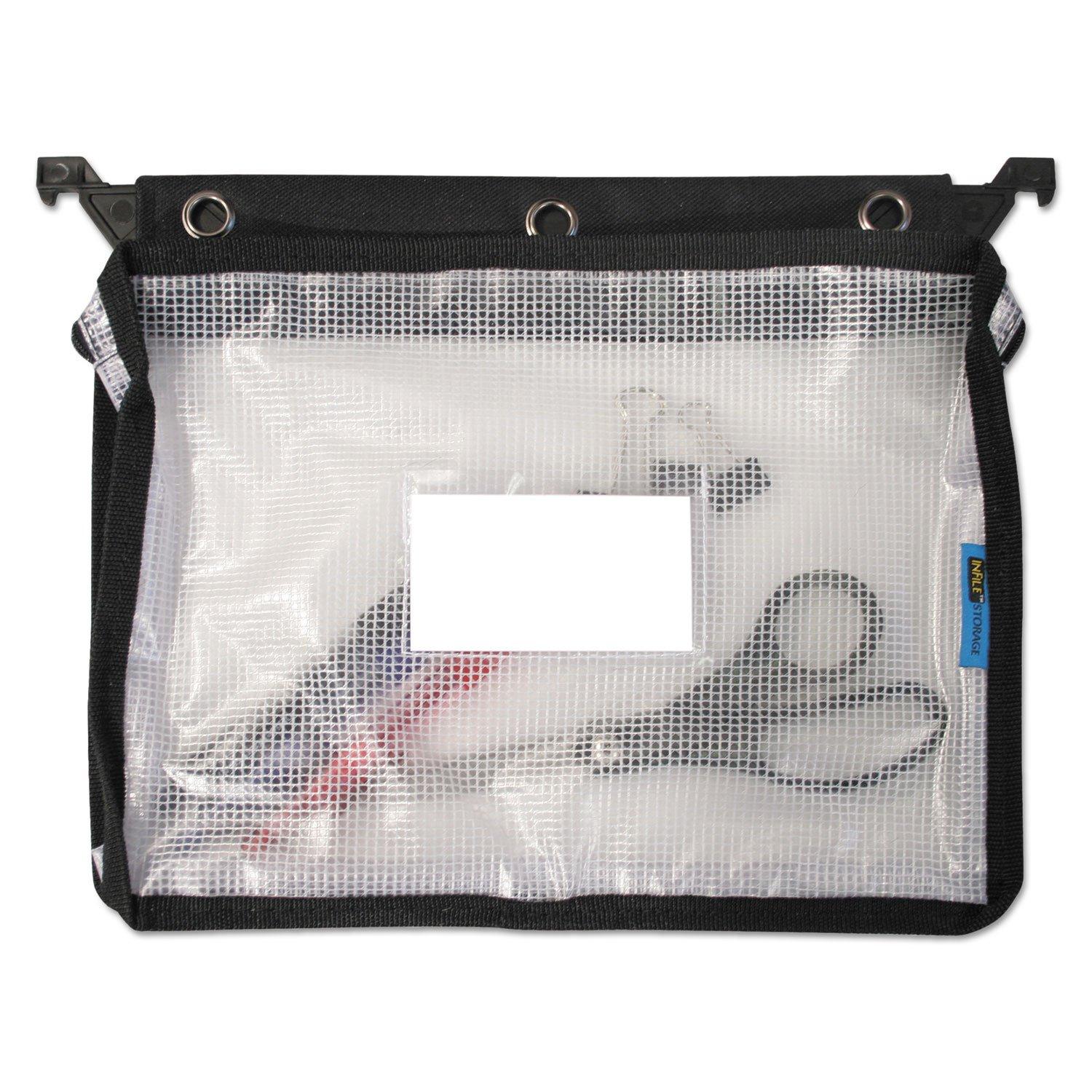Advantus Expanding Zipper Pouch Clear Mesh Letter Size Zipper Binders, Black