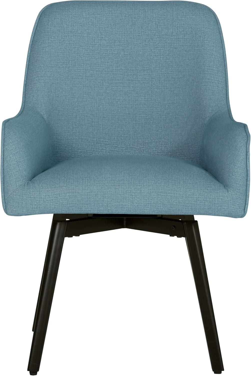 Studio Designs Home Spire Luxe Swivel Chair with Arms, Dining/Office, Black/Baltic Fabric