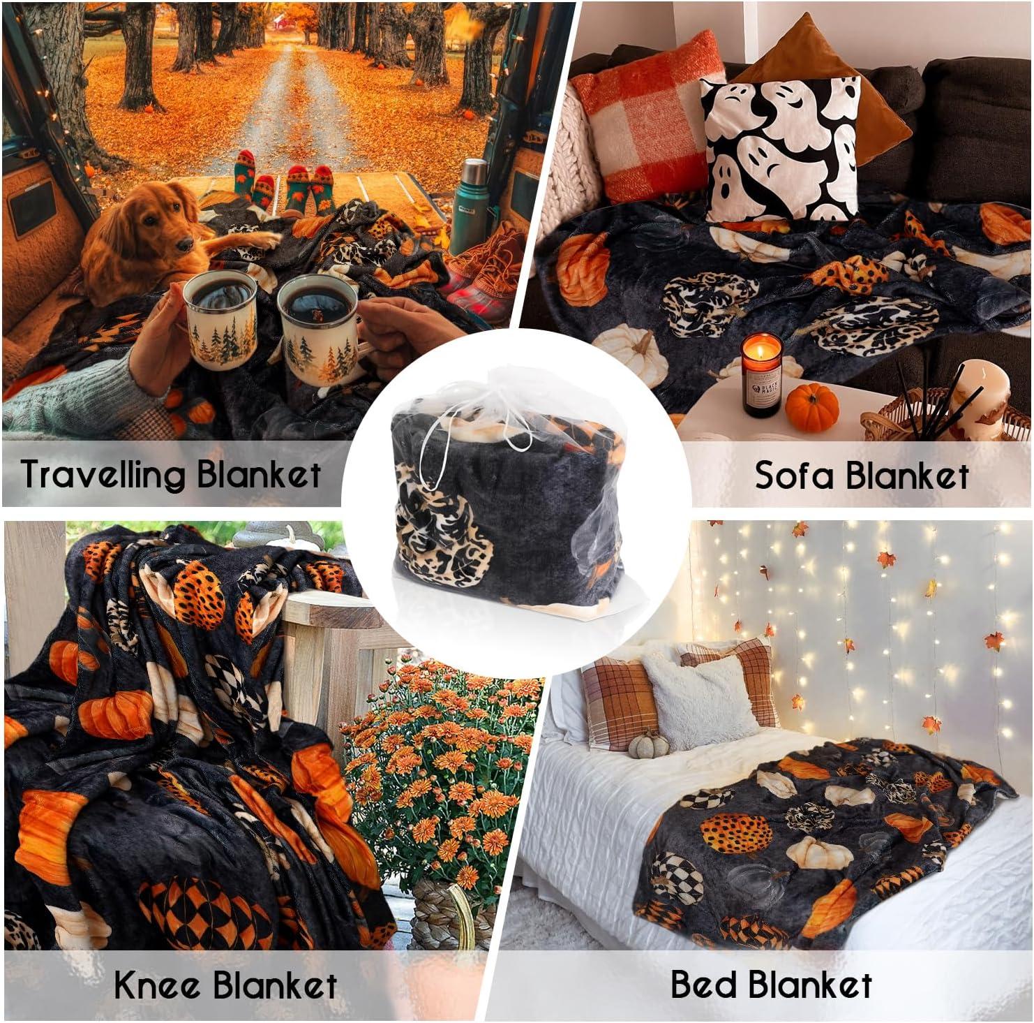 Halloween Pumpkin Blanket, Case Halloween Fleece Blanket,Halloween Pumpkin Gifts for Women,Halloween Flannel Fleece Throw Blanket for Home Living Room Couch Bed Chair or Dorm Decor 60 "x 50"