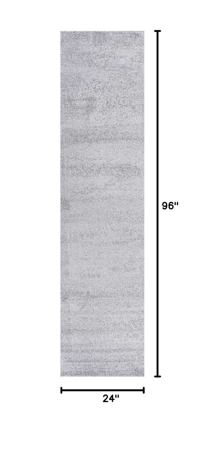 5'x8' Haze Solid Low-Pile Area Rug, Light Gray - JONATHAN Y
