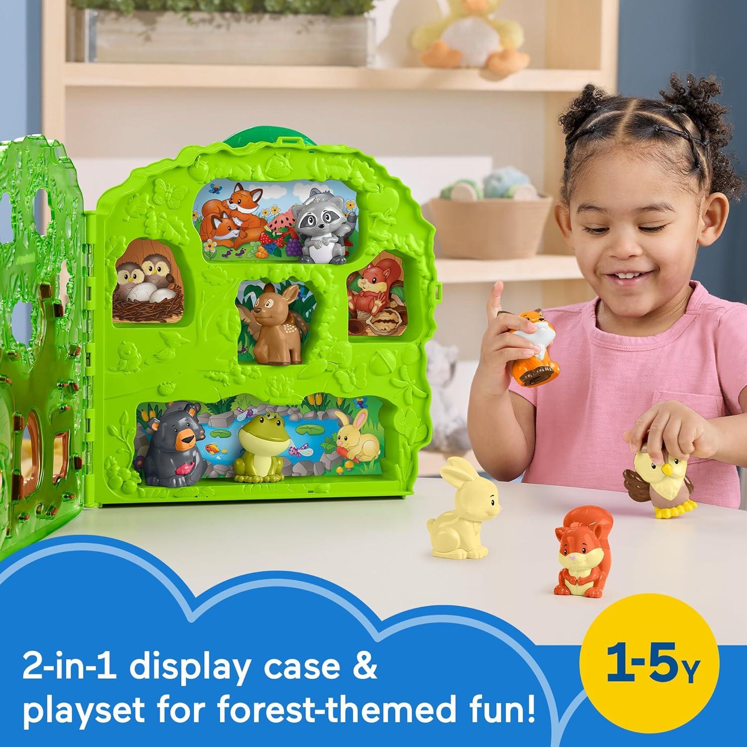 Fisher-Price Little People Forest Friends Carry Case Toddler Playset with Figures, 9 Pieces