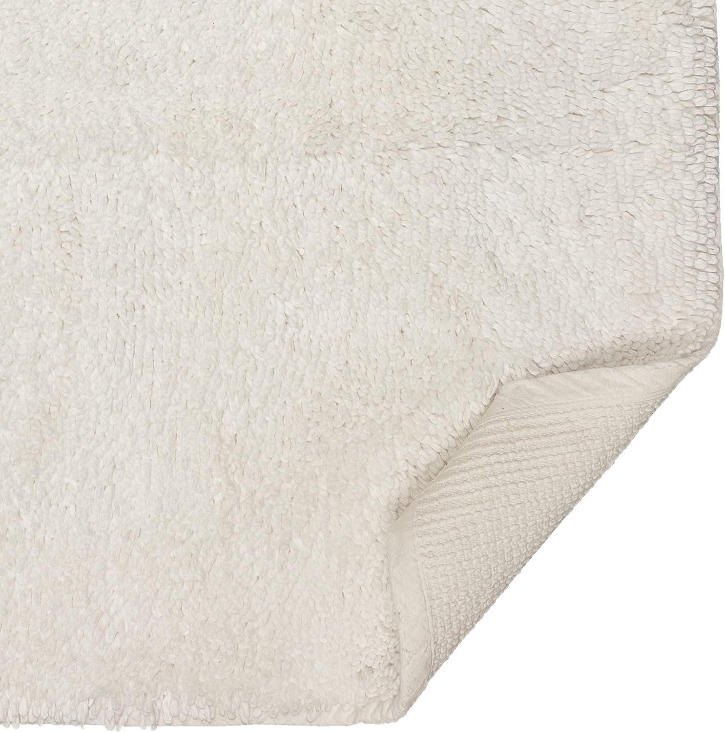 Mohawk Home Classic Cotton Plush Stain/Fade Resistant Non-Slip Washable Bath Mat, White, 2' X 5'