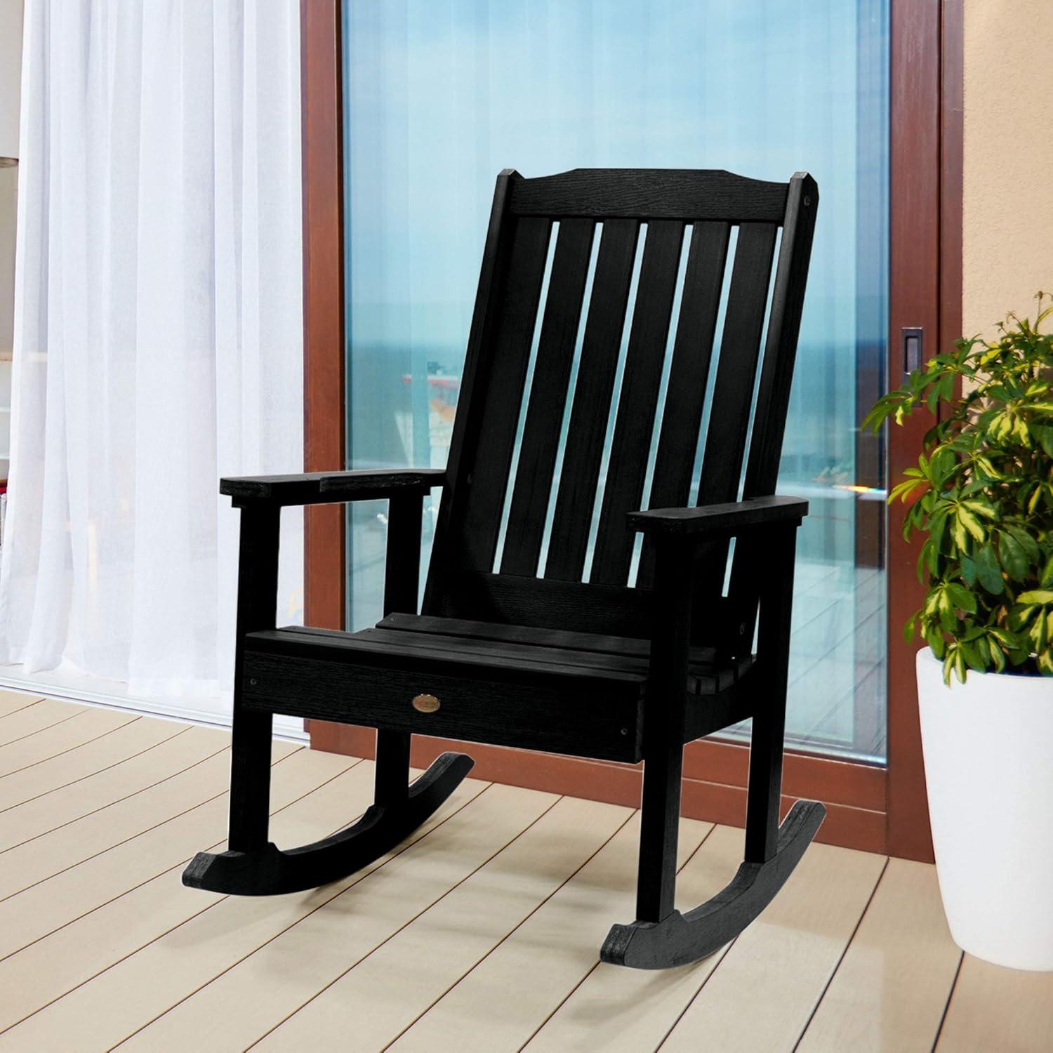 Lehigh Traditional Black Rocking Chair with NatureTex Finish